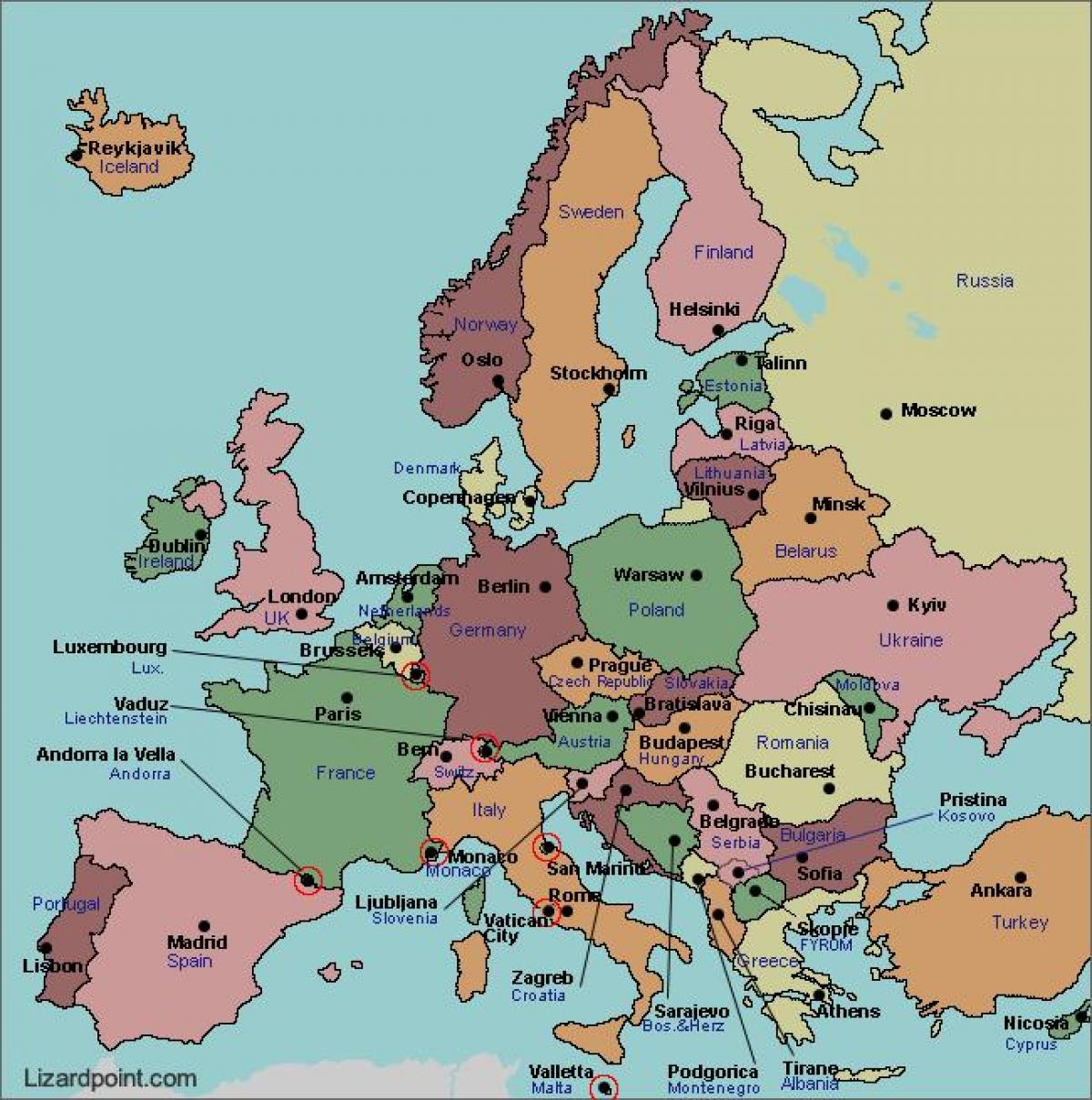 Mappa di bucarest europa