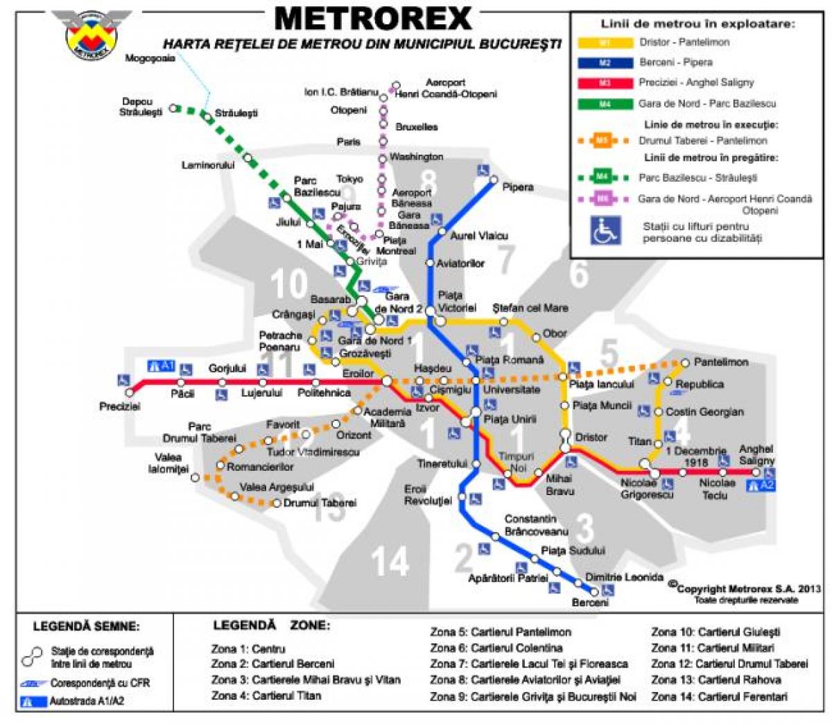 mappa della metropolitana di bucarest