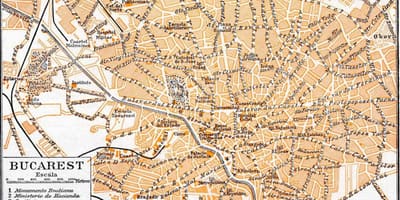 La città vecchia di bucarest mappa